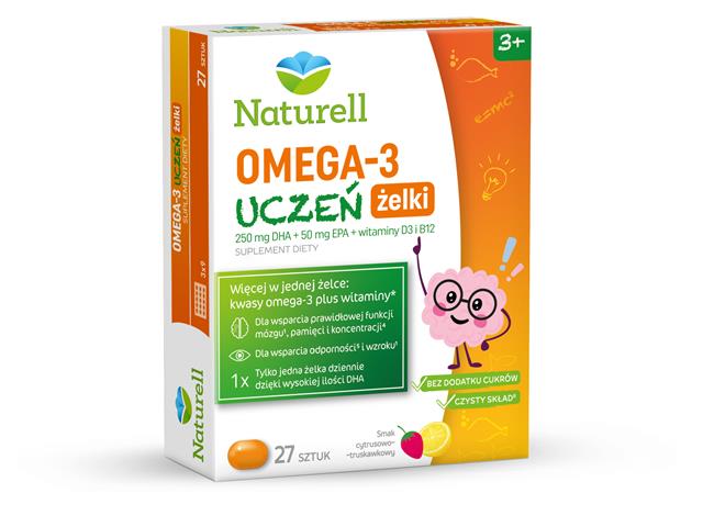 Naturell Omega 3 Uczeń interakcje ulotka żelki  27 szt.