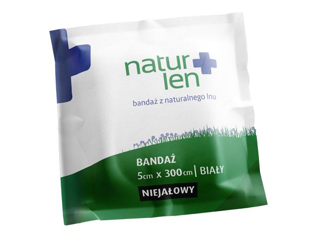 Naturlen Bandaż Z Naturalnego Lnu Bandaż niejałowy biały 5 x 300 cm interakcje ulotka bandaż - 1 szt.