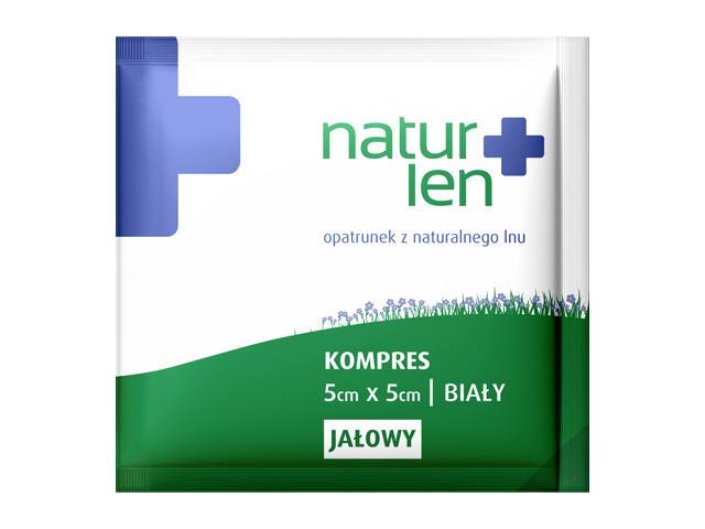 Naturlen Opatrunek Z Naturalnego Lnu Kompres jałowy biały 5 x 5 cm interakcje ulotka kompres  1 szt.