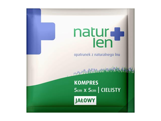 Naturlen Opatrunek Z Naturalnego Lnu Kompres jałowy cielisty 5 x 5 cm interakcje ulotka kompres - 1 szt.