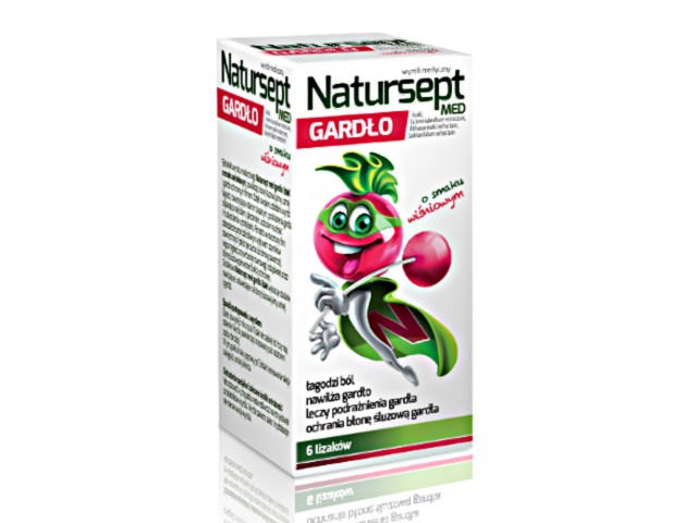 Natursept Med Gardło Lizaki o smaku wiśniowym interakcje ulotka lizaki  6 szt.