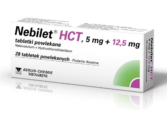 Nebilet HCT interakcje ulotka tabletki powlekane 5mg+12,5mg 28 tabl.