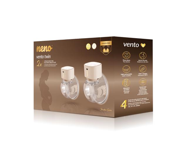 Neno Vento Twin Laktator elektroniczny muszlowy trójfazowy bezprzewodowy interakcje ulotka laktator - 1 szt.