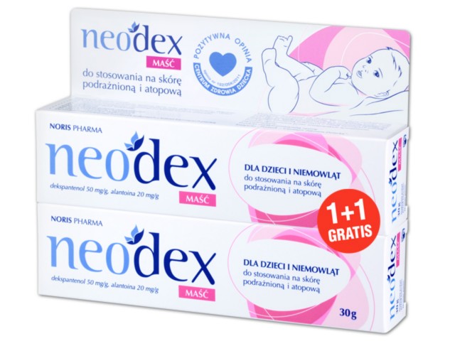 NEODEX Maść dla dzieci i niemowląt + druga gratis interakcje ulotka   2 op. po 30 g