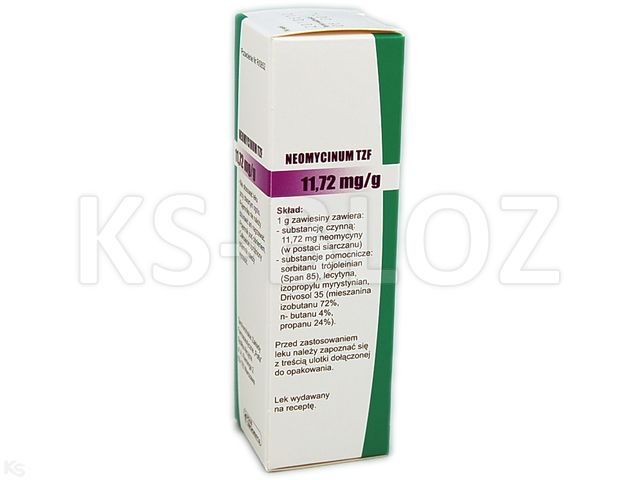 Neomycinum TZF interakcje ulotka aerozol na skórę, zawiesina 11,72 mg/g 32 g | 55 ml