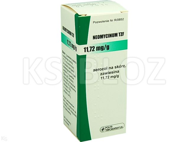 Neomycinum TZF interakcje ulotka aerozol na skórę, zawiesina 11,72 mg/g 16 g | 30 ml