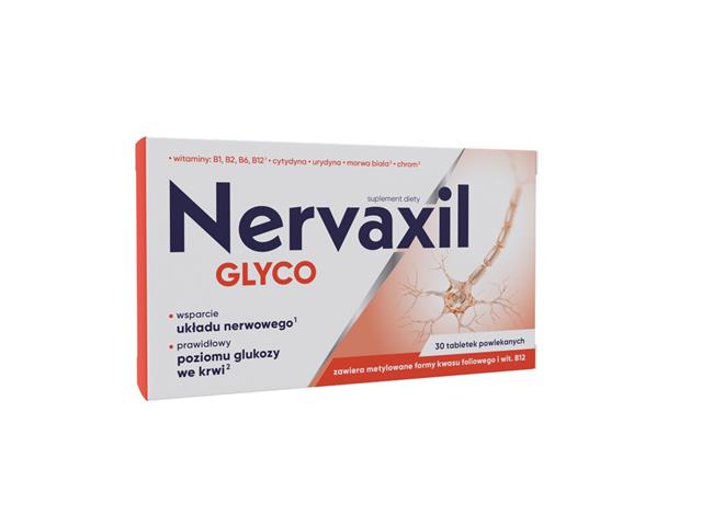 Nervaxil Glyco interakcje ulotka tabletki powlekane  30 tabl.