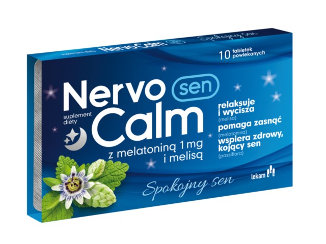 NervoCalm Sen z melatoniną 1 mg i melisą interakcje ulotka tabletki powlekane  10 tabl.