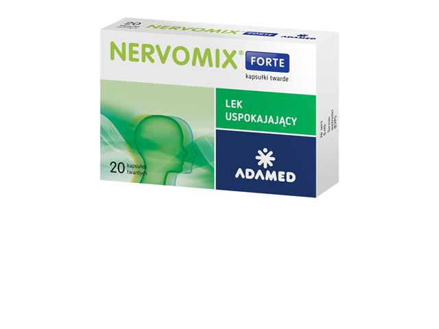 Nervomix Forte interakcje ulotka kapsułki twarde 210mg+52,5mg+52,5mg+35mg 20 kaps.