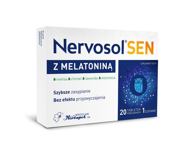 Nervosol Sen Z Melatoniną interakcje ulotka tabletki powlekane  20 tabl. | blister