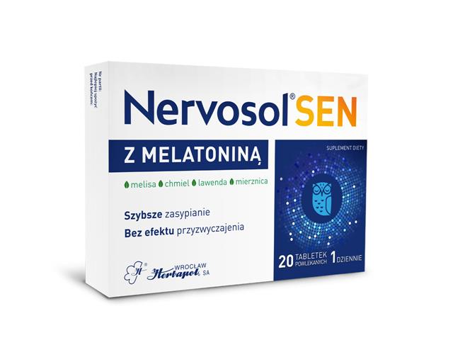 Nervosol Sen Z Melatoniną interakcje ulotka tabletki powlekane  20 tabl. (blist.)