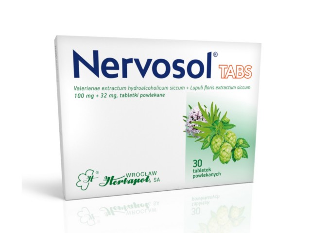 Nervosol Tabs interakcje ulotka tabletki powlekane 100mg+32mg 30 tabl.