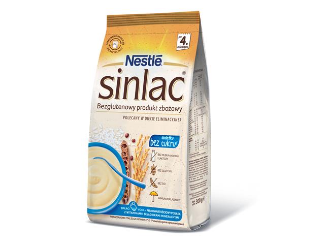 NESTLE Sinlac bezglutenowy produkt zbożowy bez dodatku cukru interakcje ulotka kaszka  300 g