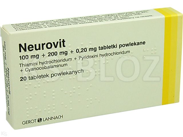 Neurovit interakcje ulotka tabletki powlekane 100mg+200mg+200mcg 20 tabl. | blister