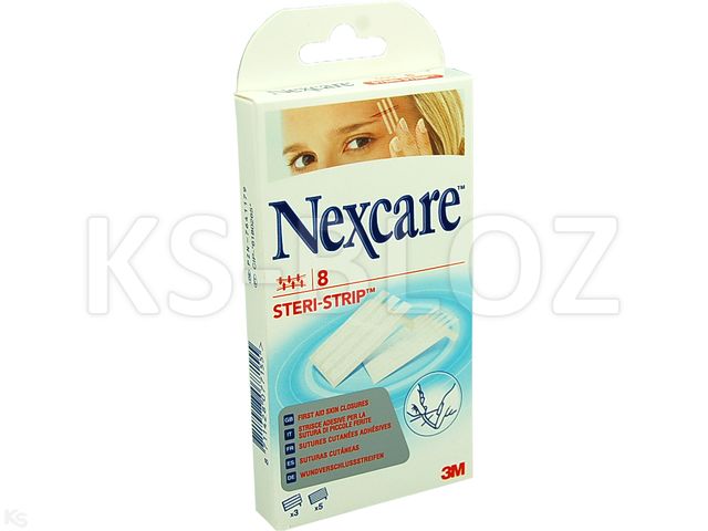 Nexcare Steri-Strip Paski do zamykania ran interakcje ulotka paski do zamykania ran  8 szt.