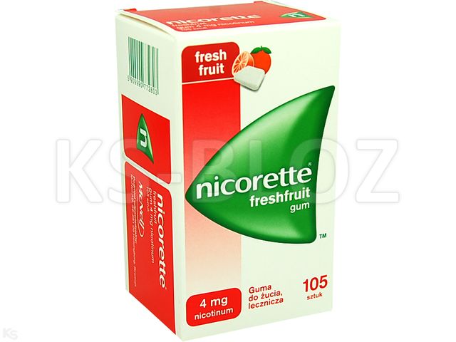 Nicorette Freshfruit Gum interakcje ulotka guma do żucia lecznicza 4 mg 105 szt.