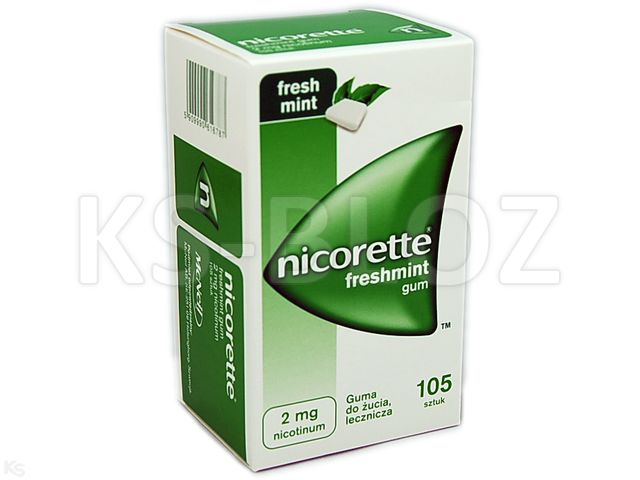 Nicorette Freshmint Gum interakcje ulotka guma do żucia lecznicza 2 mg 105 szt.