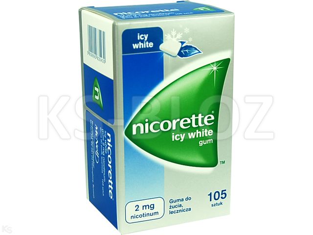 Nicorette Icy White Gum interakcje ulotka guma do żucia lecznicza 2 mg 105 szt.