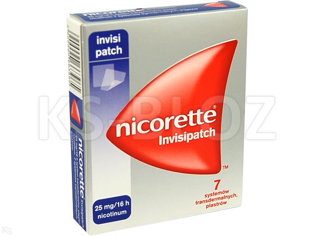 Nicorette Invisipatch interakcje ulotka system transdermalny,plaster 0,025 g/16h (39,37 mg) 7 sasz.