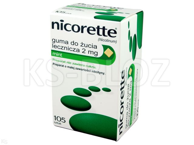 Nicorette Mint Gum interakcje ulotka guma do żucia lecznicza 2 mg 105 szt.