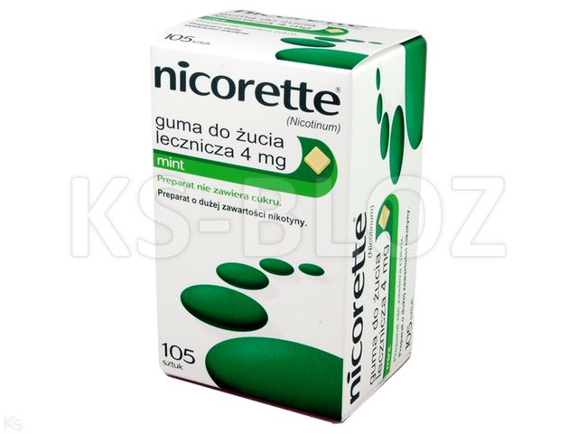 Nicorette Mint Gum interakcje ulotka guma do żucia lecznicza 4 mg 105 szt.