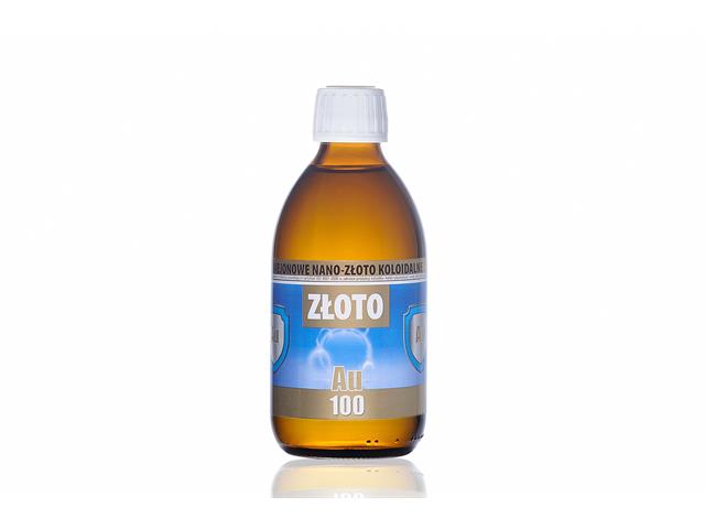 Niejonowe Nano-Złoto Koloidalne Au 100 interakcje ulotka płyn do stosowania na skórę - 300 ml (but.)