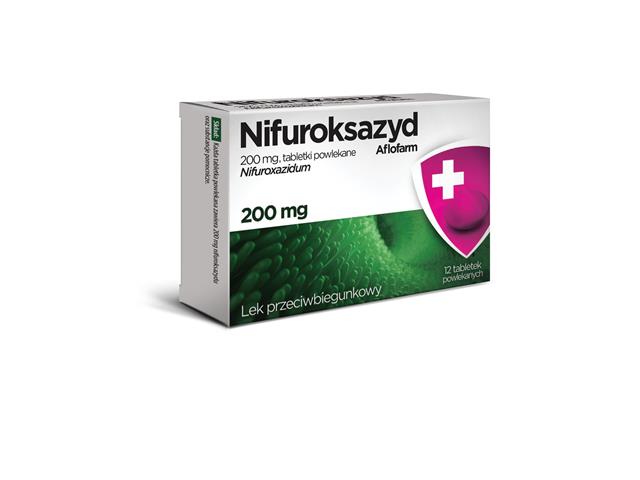 Nifuroksazyd Aflofarm interakcje ulotka tabletki powlekane 200 mg 12 tabl.