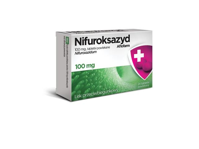Nifuroksazyd Aflofarm interakcje ulotka tabletki powlekane 100 mg 24 tabl.
