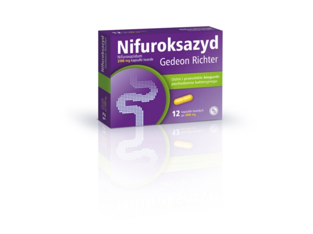 Nifuroksazyd Gedeon Richter (Nifuroksazyd Richter) interakcje ulotka kapsułki twarde 200 mg 12 kaps.