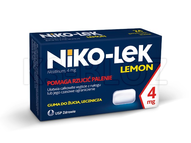 Niko-Lek Lemon (Niccorex Lemon) interakcje ulotka guma do żucia lecznicza 4 mg 24 szt.