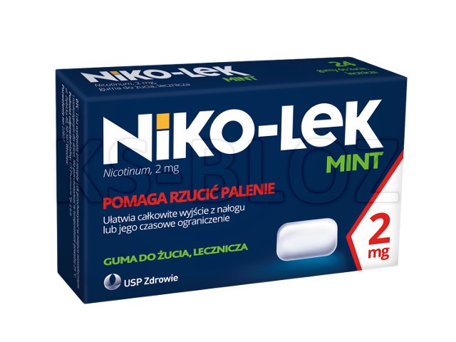 Niko-Lek Mint interakcje ulotka guma do żucia lecznicza 2 mg 24 szt.