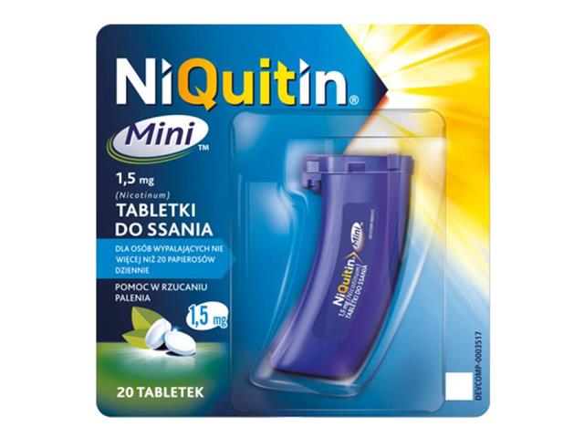 Niquitin Mini interakcje ulotka tabletki do ssania 1,5 mg 20 tabl.