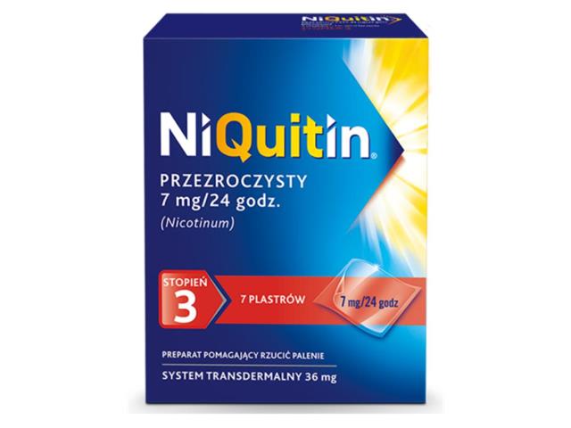 Niquitin Przezroczysty interakcje ulotka system transdermalny,plaster 7 mg/24h (36 mg) 7 szt.