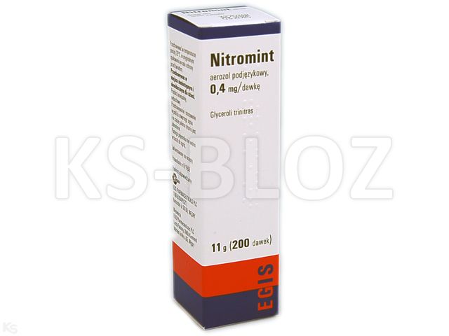 Nitromint interakcje ulotka aerozol podjęzykowy 400 mcg/daw. 