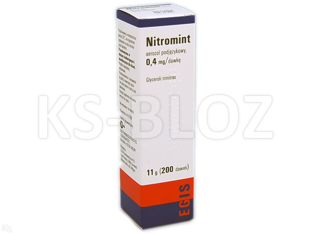 Nitromint interakcje ulotka aerozol podjęzykowy 400 mcg/daw. 