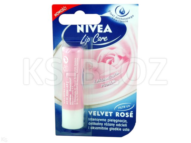 Nivea Lip Care Velvet Rose Pomadka pielęgnująca interakcje ulotka sztyft  1 szt.