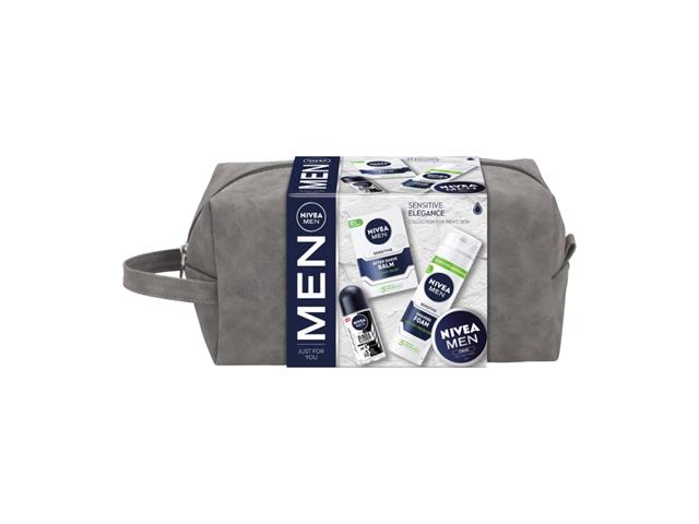 NIVEA MEN Zestaw Świąteczny SENSITIVE ELEGANCE 2023 Antypersp.+Krem+Balsam d/golenia+Pianka d/gol. interakcje ulotka zestaw - 50 ml (+ 75 ml + 100 ml +200 ml)