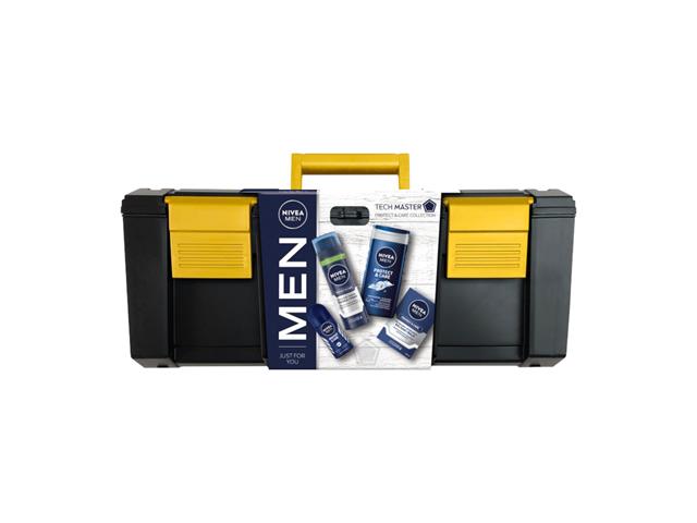 NIVEA MEN Zestaw Świąteczny TECH MASTER 2023 Antyperspirant+Pianka+Balsam+Żel p/prysznic interakcje ulotka zestaw - 50 ml (+ 200 ml + 100 ml + 250 ml)