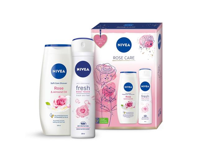 NIVEA ROSE CARE Zestaw świąteczny 2022 Żel pod prysznic+ Antyperspirant Spray interakcje ulotka   250 ml | (+ 150 ml)