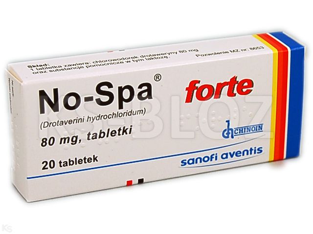 No-Spa Forte interakcje ulotka tabletki 80 mg 20 tabl.