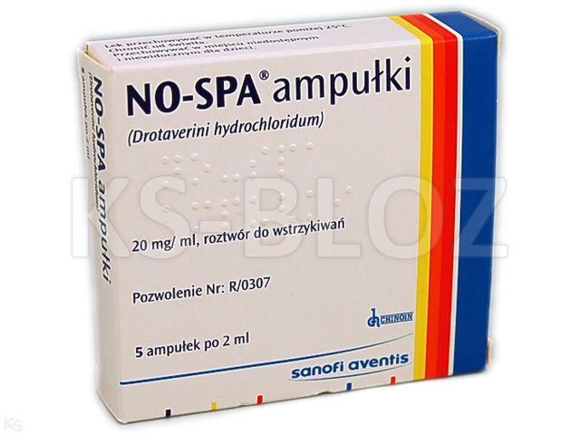 No-Spa interakcje ulotka roztwór do wstrzykiwań 20 mg/ml 5 amp. po 2 ml