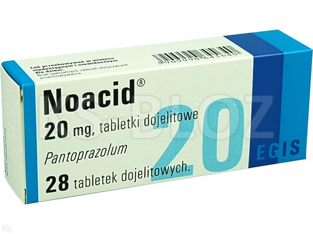 Noacid interakcje ulotka tabletki dojelitowe 20 mg 28 tabl. | 4 blist.po 7 szt.