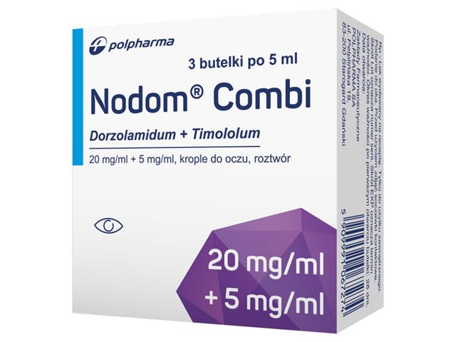 Nodom Combi interakcje ulotka krople do oczu, roztwór (20mg+5mg)/ml 3 but. po 5 ml