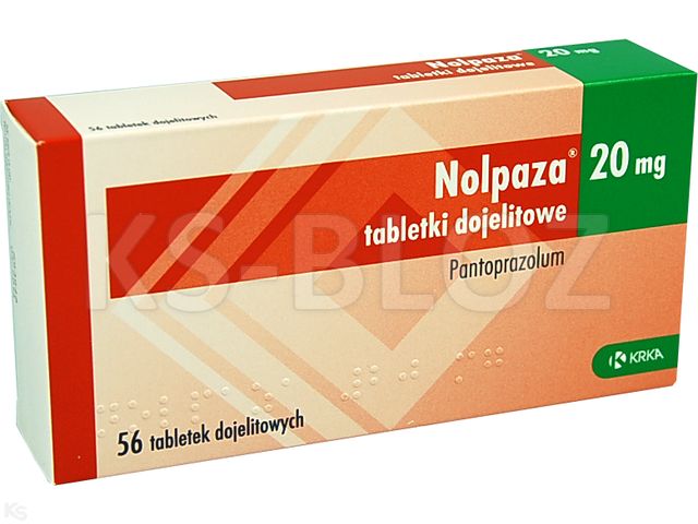 Nolpaza 20 interakcje ulotka tabletki dojelitowe 20 mg 56 tabl. | 4 blist.po 14 szt.