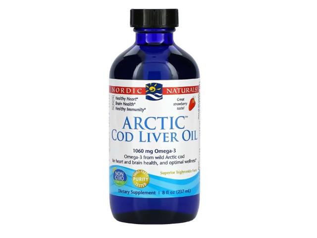 Nordic Naturals Arctic Cod Liver Oil 1060 mg strawberry interakcje ulotka płyn  237 ml