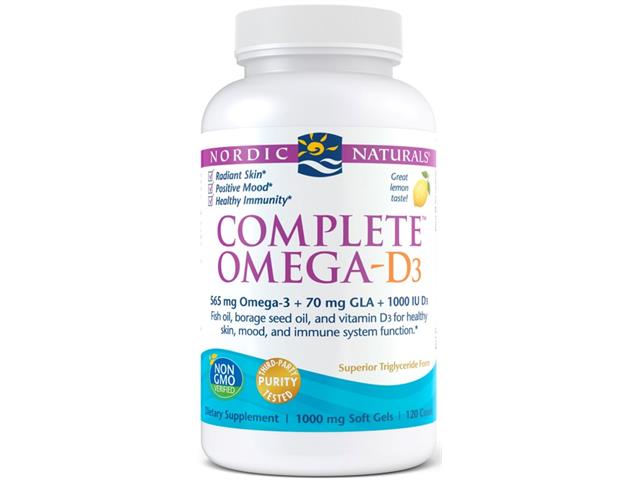 Nordic Naturals Complete Omega D3 565 mg lemon interakcje ulotka kapsułki  120 kaps.