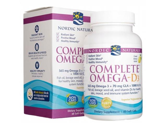 Nordic Naturals Complete Omega D3 565 mg lemon interakcje ulotka kapsułki  60 kaps.