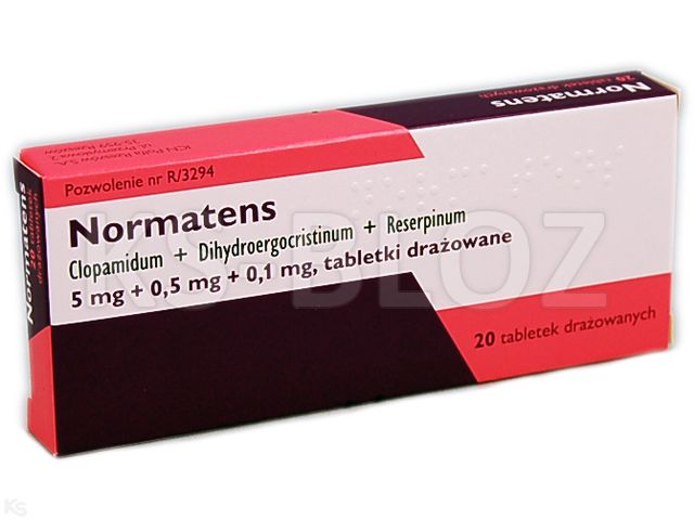 Normatens interakcje ulotka tabletki drażowane 5mg+500mcg+100mcg 20 tabl. | 1x20