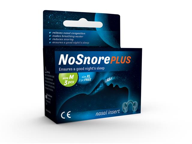 NoSnore Plus Wkładki do nosa rozm.M 3 szt + rozm.XL 1 szt interakcje ulotka wkładka - 4 szt. (3+1)