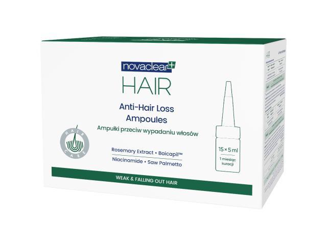 Novaclear Hair Anti Hair Loss Ampoules Ampułki przeciw wypadaniu włosów interakcje ulotka płyn do stosowania na skórę głowy  15 amp. po 5 ml